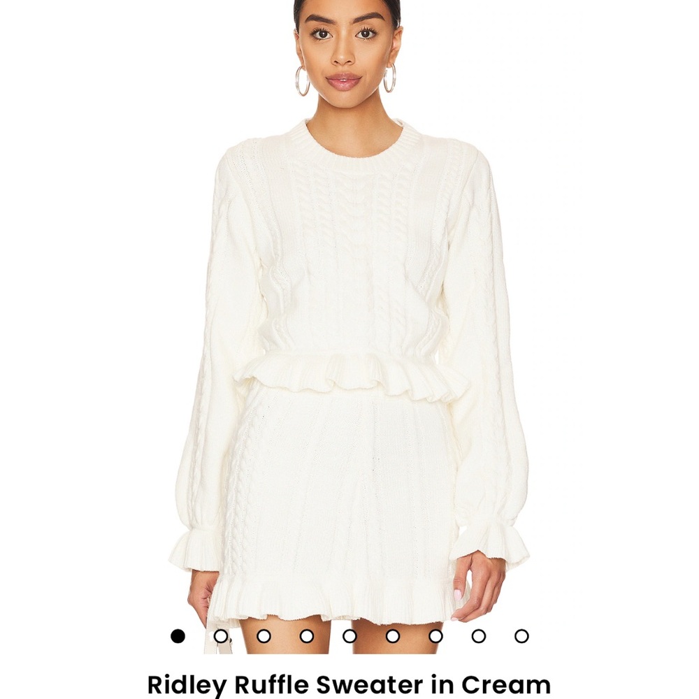 Ridley Ruffle Sweater in Cream Show Me Your Mumu